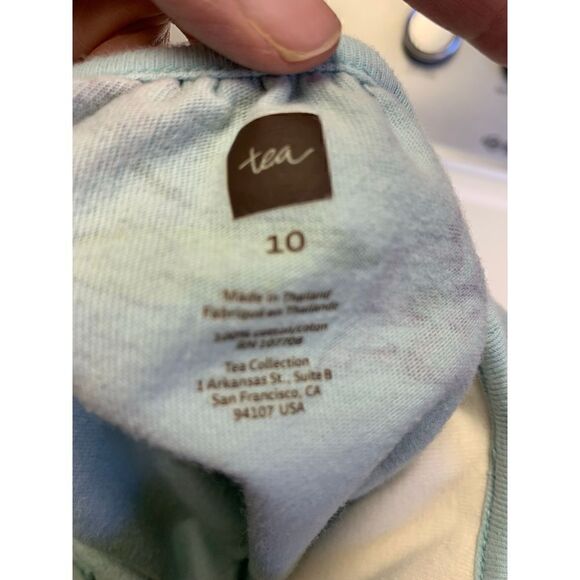 Tea Blue Cream Floral Birds Print Dress Size 10 - Picture 8 of 8